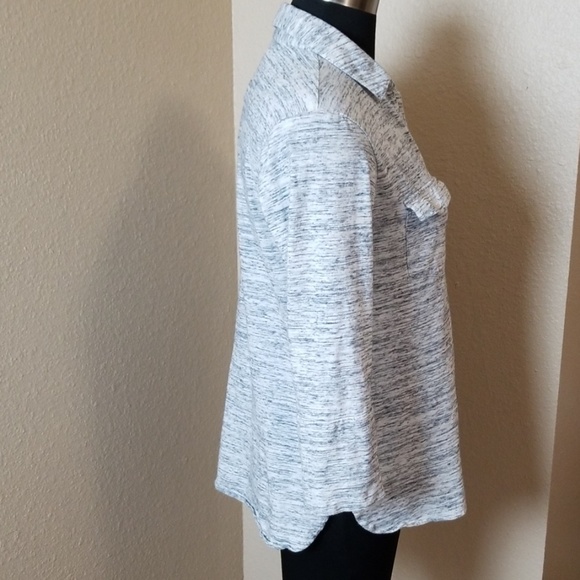 James Perse Gray Heather Button Front Shirt - Picture 3 of 6